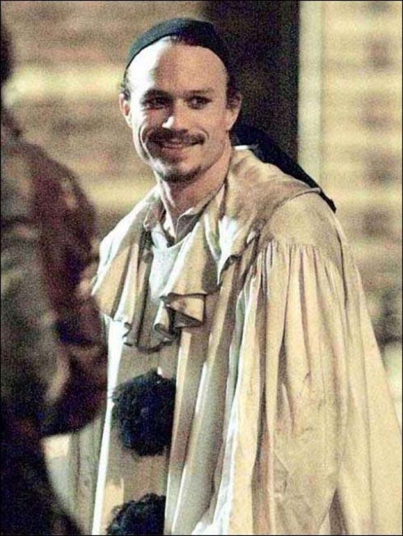 Heath Ledger smiles on the set of The Imaginarium of Doctor Parnassus before overdosing on pain killers.
