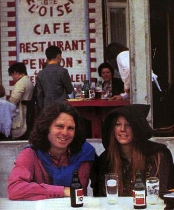 Jim Morrison and his girlfriend Pamel Courson pose for a picture in Saint-Leud’Esserent. Five days later he was found dead.