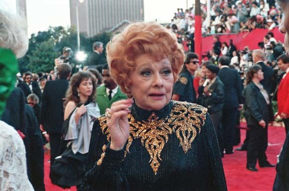 This picture of Lucille Ball was taken on the red carpet at the 61st Academy awards in March 1989.